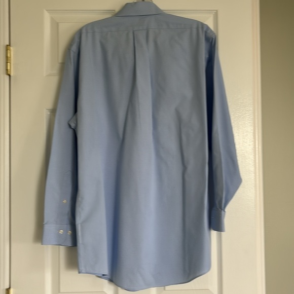 Brooks Brothers blue & white mini houndstooth dress shirt in size 16 1/2 -2/3. - Picture 9 of 12